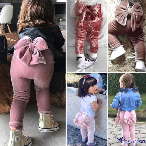 Quần legging phối nơ đáng yêu cho bé gái