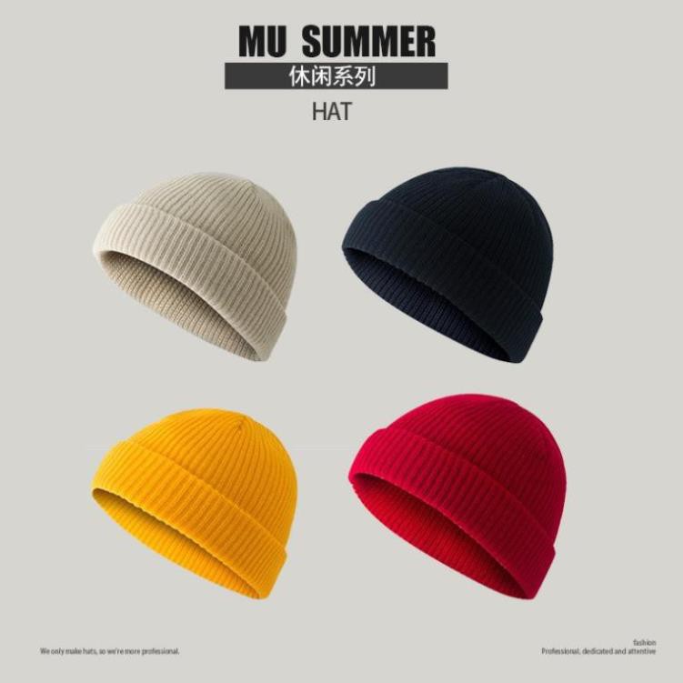 Mũ Len Beanie Trơn Giữ Ấm Retro Nam Nữ Unisex Hàn Quốc Nón Len Đan Hình Dưa hấu Thu Đông Checkin Đà Lạt