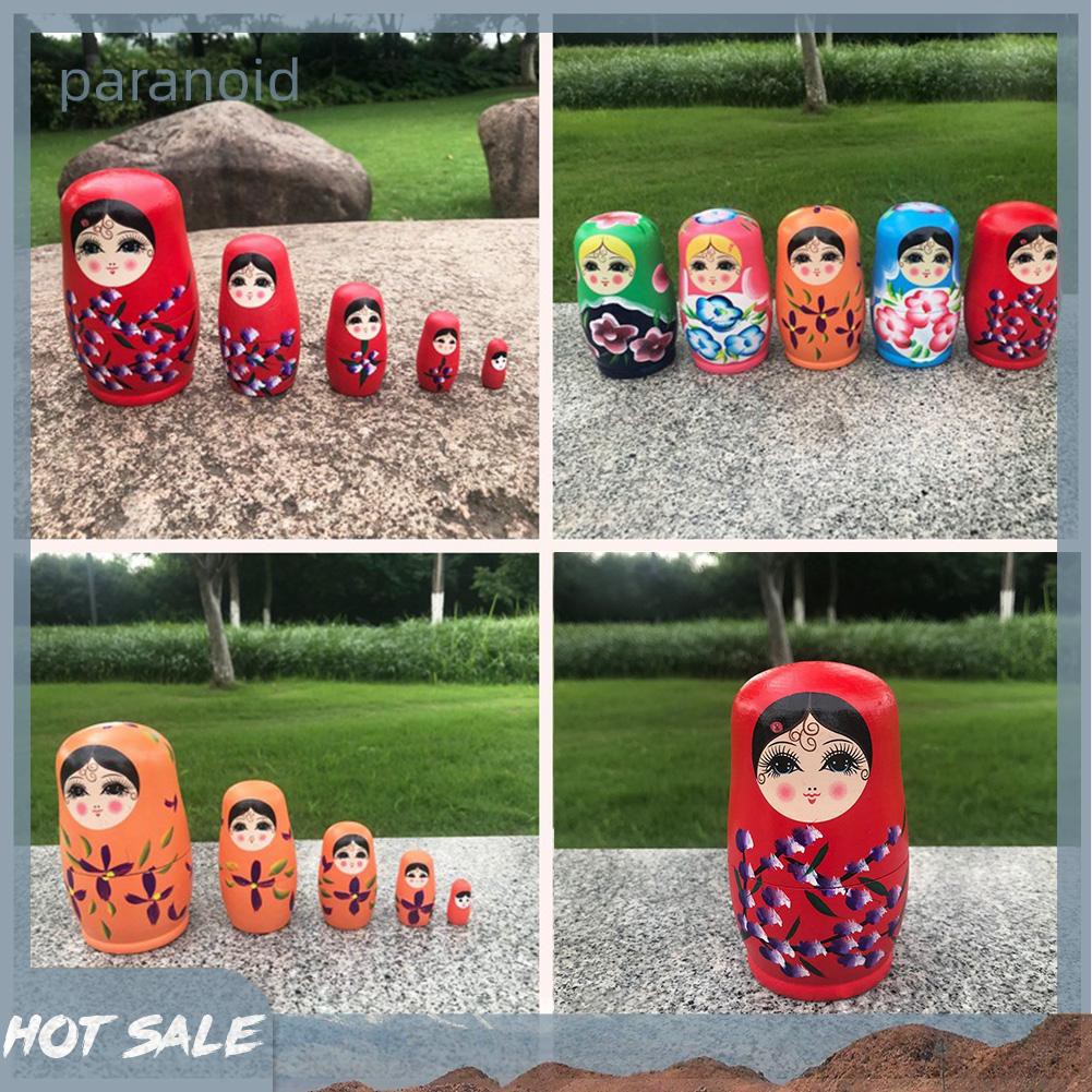 Búp Bê Nga Matryoshka Bằng Gỗ 5 Lớp Nhiều Màu Sắc