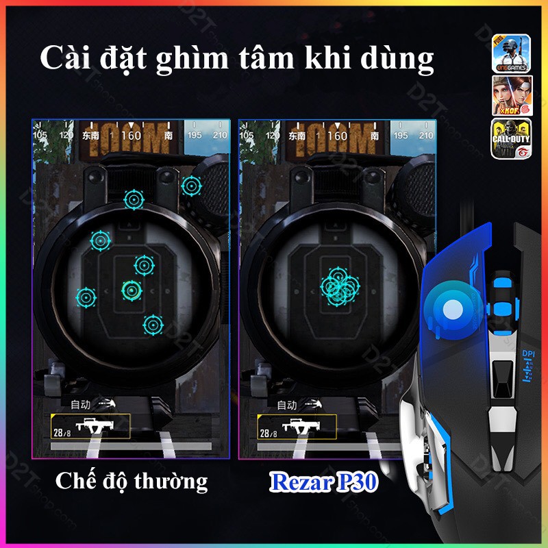 REZAR P30 PHIÊN BẢN NÂNG CẤP 2 | LINGZHA 2| Kết nối: có dây/bluetooth chơi PUBG,Call of Duty,cho cả Androi và iOS