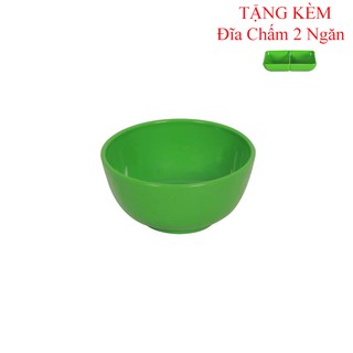Bộ 20 Bát Cơm Nhựa Phíp Song Long Tặng Kèm Đĩa Chấm 2 Ngăn