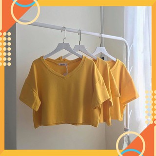 Áo Croptop Cổ Tim Vàng Tay Ngắn Cực Chất