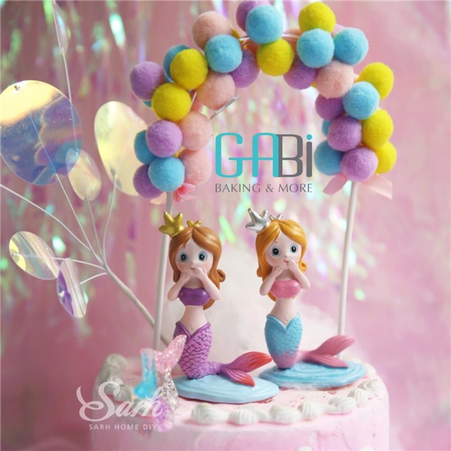 Topper cổng bông trang trí bánh