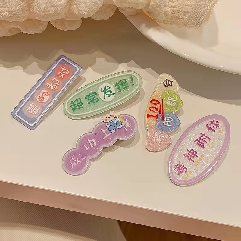 Kẹp Tóc Mỏ Vịt Bằng Acrylic Siêu Dễ Thương Cho Học Sinh