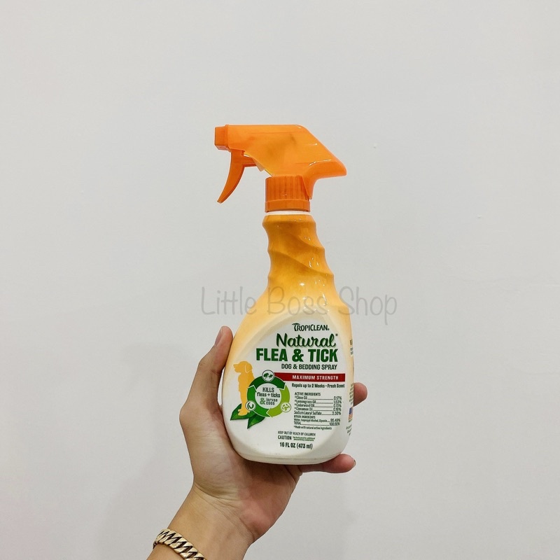 Chai xịt trị ve và chống bọ chét cho thú cưng Natural Flea&amp;Tick