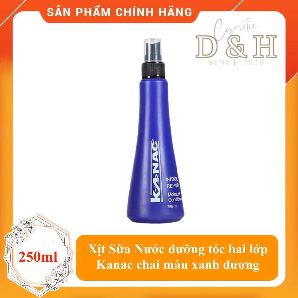 Xịt Sữa Nước dưỡng tóc hai lớp Kanac 250ml phục hồi tóc yếu, khô xơ