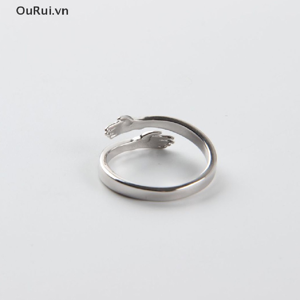Nhẫn đeo tay khắc chữ love hug kiểu dáng thời trang cho nữ