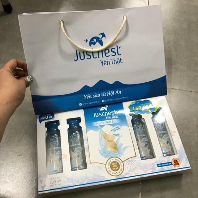 Hàng Cty Nước Yến Thật Justnest HỘP (6 lọ x 120ml) TẶNG KÈM TÚI XÁCH GIẤY | BigBuy360 - bigbuy360.vn