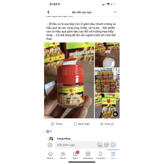 DẦU NÓNG MỸ MUSULAR 20GR