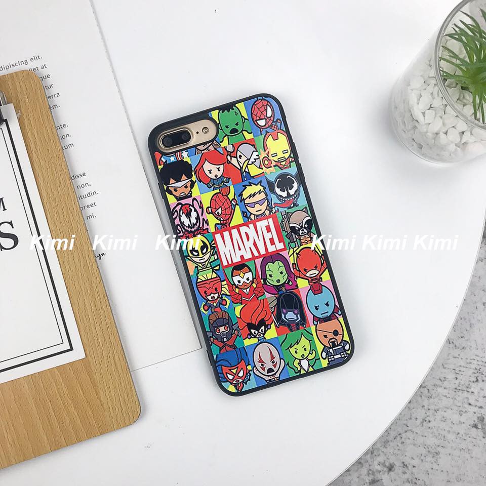 Ốp mặt kính alu siêu anh hùng MARVEL, DC dành cho dòng máy của Iphone, Samsung, Oppo, Xiaomi, Huawei,...