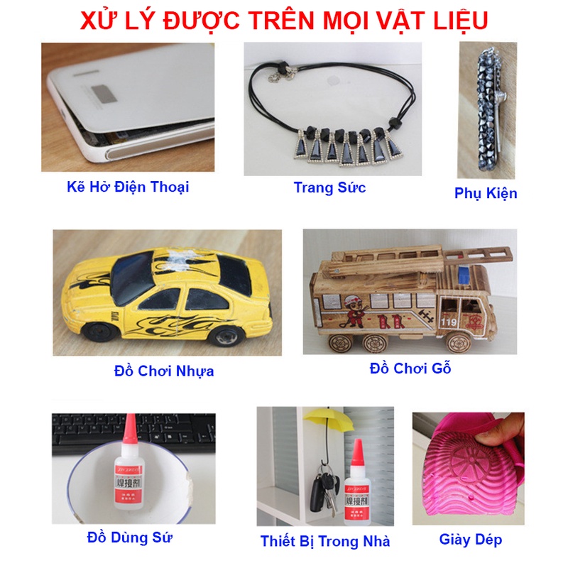 [BỘ 5 LỌ] Keo Dán Nhựa - Keo Dán Đá - Băng Keo Siêu Dính Đa Năng - Gắn Gốm Sứ, Gỗ, Kính,Ống Nhựa, Kim Loại - MILOZA