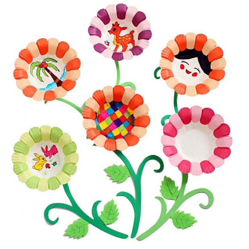 Set 10 đĩa giấy / dĩa giấy hoa dùng làm thủ công