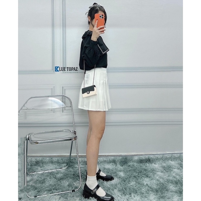 áo kiểu cổ vuông phối voan | BigBuy360 - bigbuy360.vn