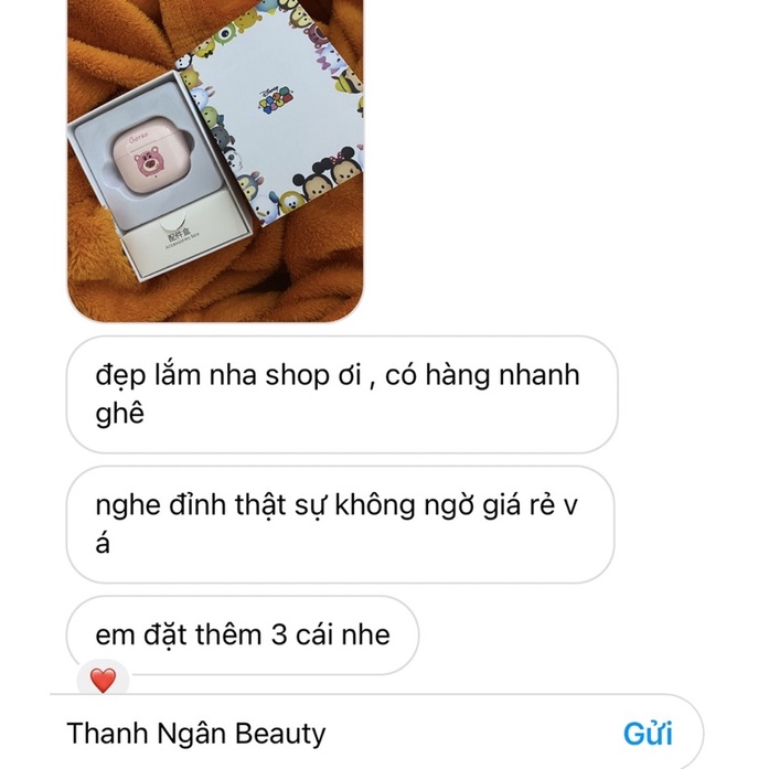 Tai Nghe Bluetooth Tsum Lotso Hồng x Disney Chính Hãng