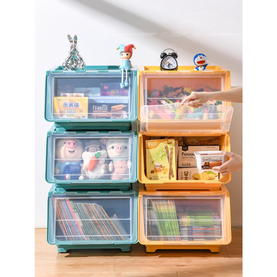 Hộp đựng đồ chơi trong suốt nắp lật tiện dụng