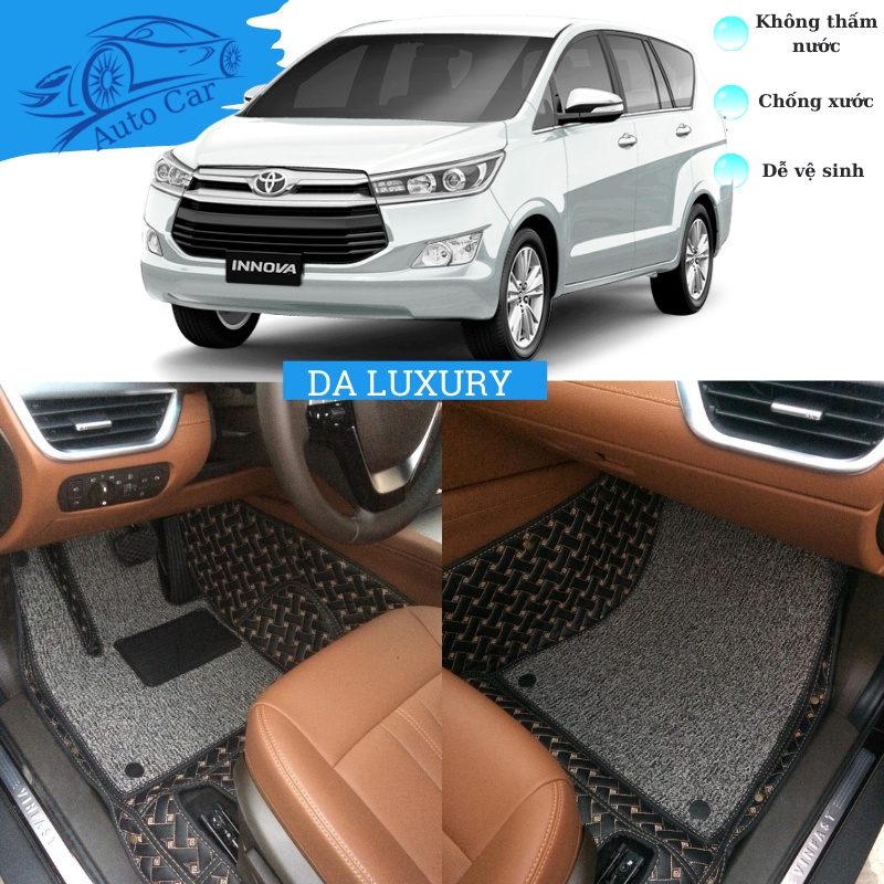 Thảm lót sàn ô tô - Thảm trải sàn ô tô 5D 6D da Luxury cao cấp Toyota Innova chống nước, không mùi