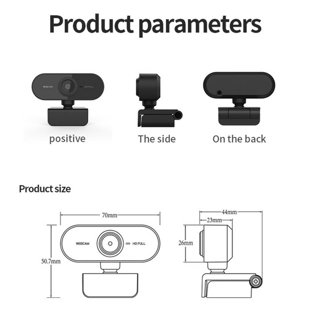 Webcam Hd 1080p Usb 2.0 Kèm Mic Cho Máy Tính