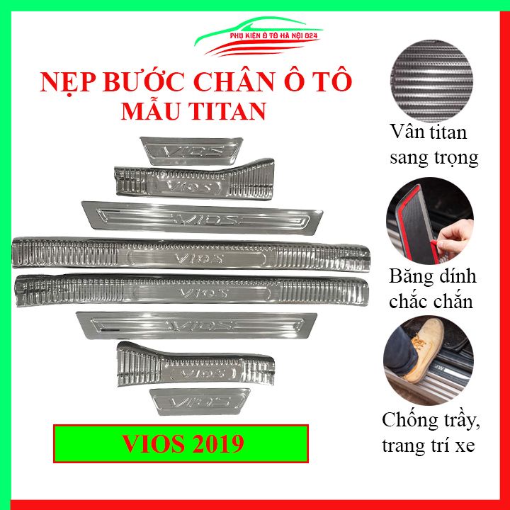 Ốp bậc cửa nẹp bước chân TITAN ô tô Vios 2019 chống trầy bảo vệ xe