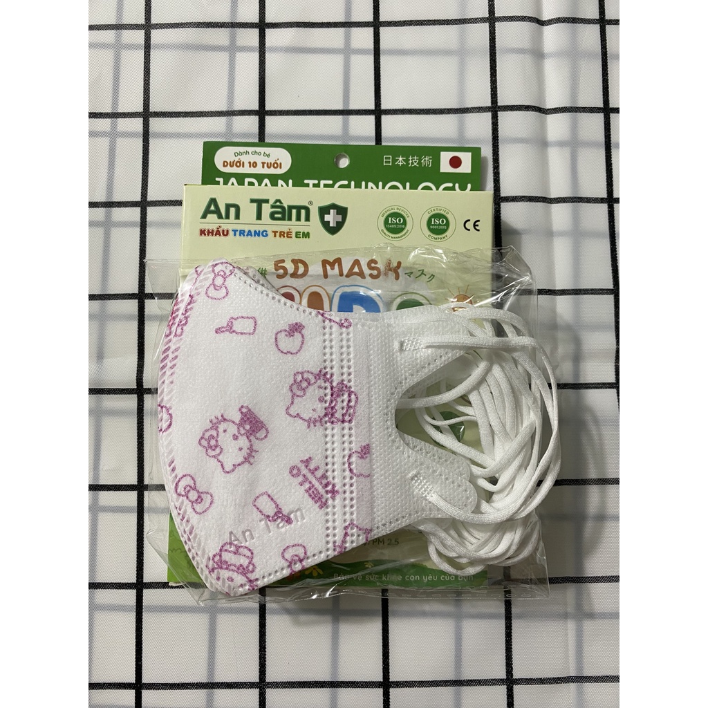 Combo 10 cái khẩu trang 5D nhiều hoạ tiết dành cho bé dưới 10 tuổi