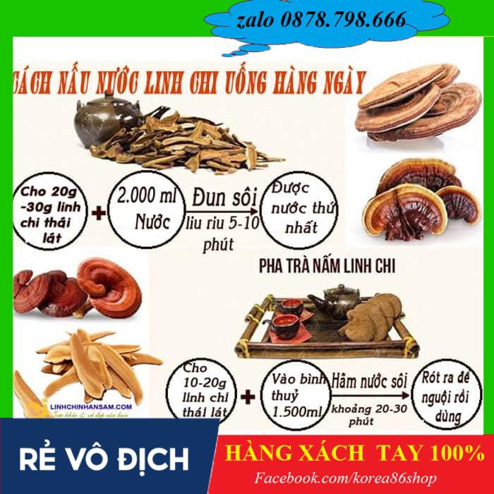 [ XÁCH TAY ]  Nấm linh chi tai đỏ 6 năm tuổi Hàn Quốc, Túi 1kg