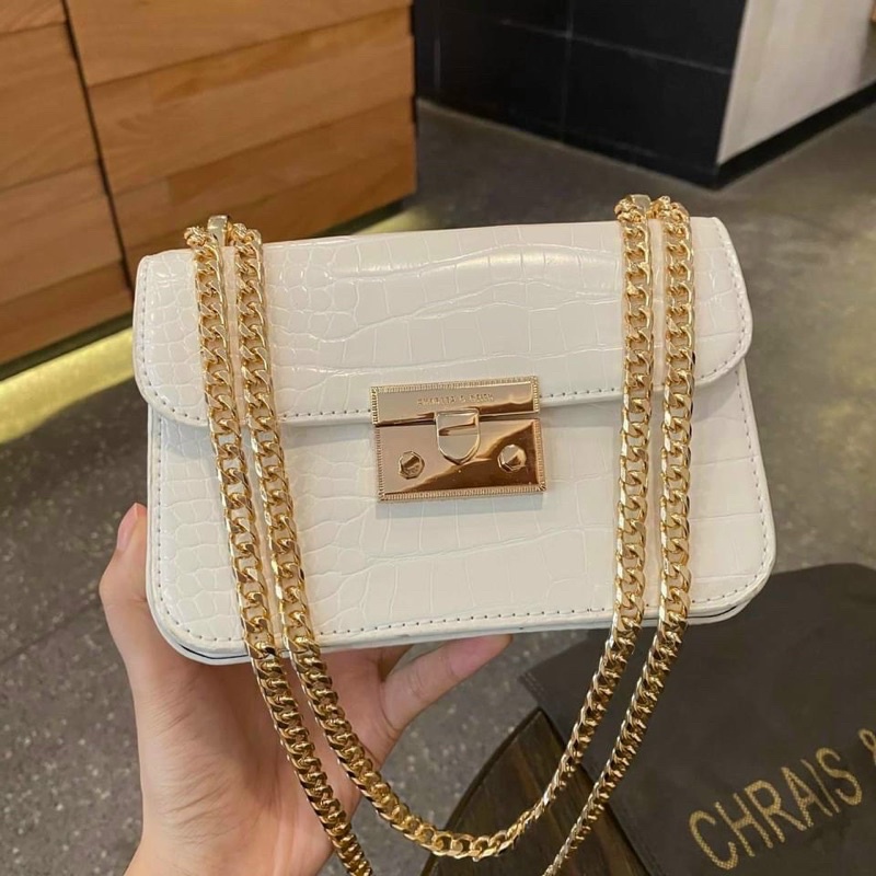 Túi đeo chéo đeo vai khoá miu loại 1 -kèm túi vải,ảnh shop chụp thật