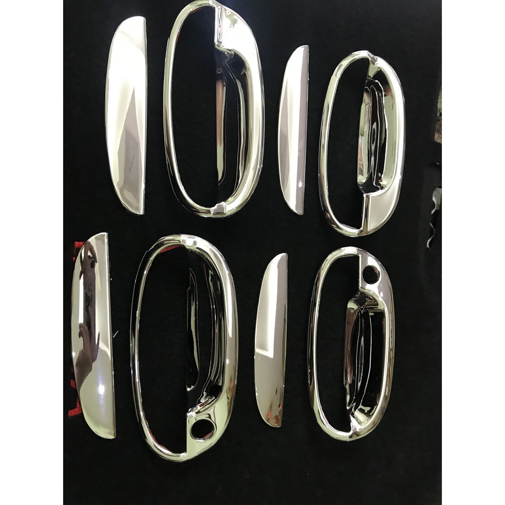 Ốp Tay Cửa Và Hõm Cửa Xe Matiz 3, Chevrolet Spark 2007-2012 Mạ Crom Cao Cấp Chống xước tay cửa làm đẹp cho xe