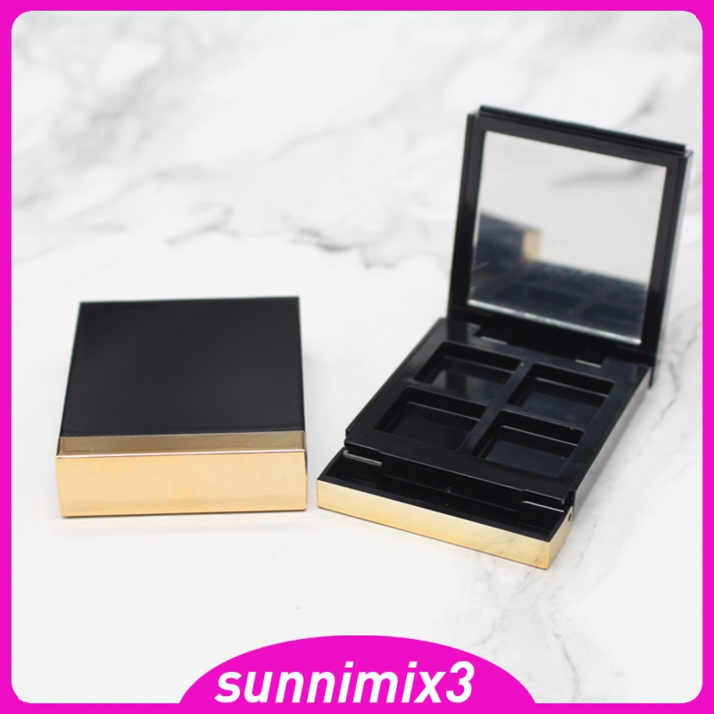 [Kayla Computing Shop] 4Grids DIY Eyeshadow Box Cosmetics Palette & Mirror Travel for Women Girls