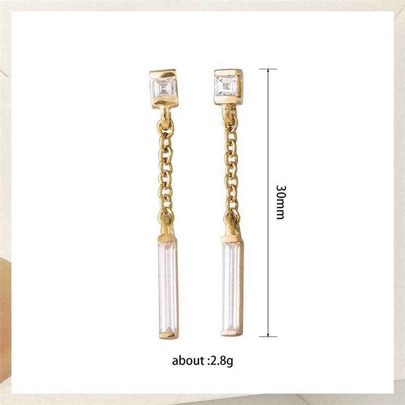 Khuyên Tai Dạng Chuỗi Đính Đá Zircon Đơn Giản Thời Trang