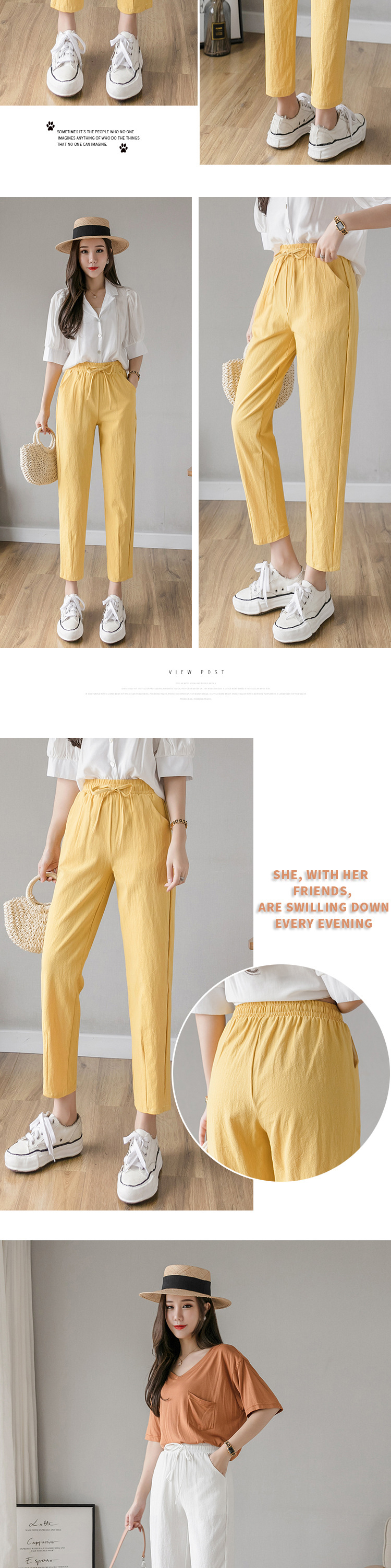 Quần Cotton Ống Suông Rộng Xinh Xắn Dành Cho Nữ | BigBuy360 - bigbuy360.vn