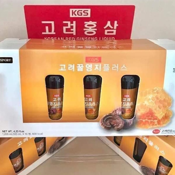 NƯỚC LINH CHI MẬT ONG KGS KOREA CAO CẤP , HỘP 10 CHAI x 120 ML