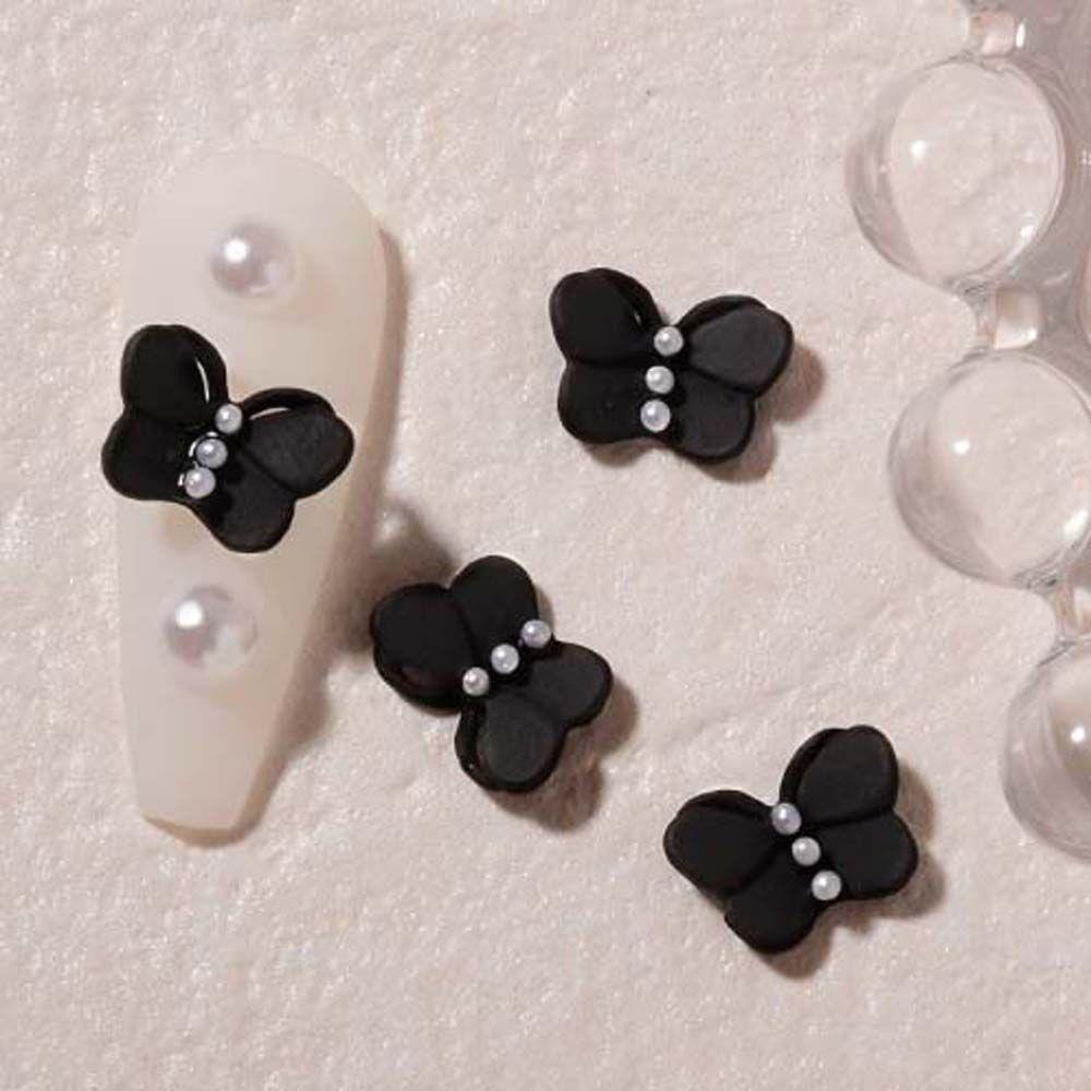 OCEANMAP Butterfly Nail Art Decorations Women Imitation Sweet Nail Ornament 3D Nail Jewelry