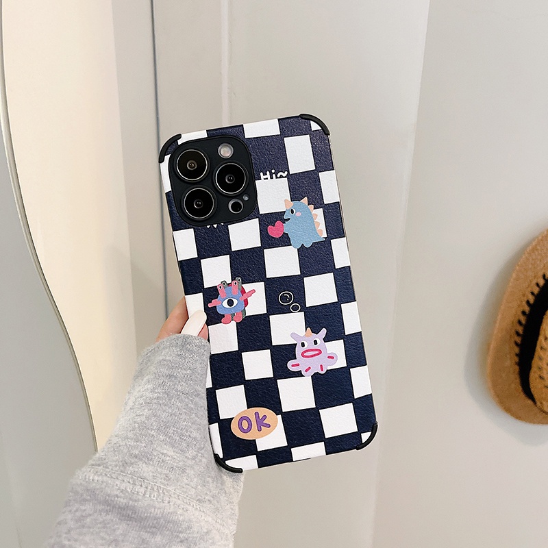 Ốp điện thoại da tpu sọc caro cho iPhone 11 Pro Max X Xr Xs Max 7 8 Plus Se 2020 12 pro max 12 mini 13 pro max 13 mini | BigBuy360 - bigbuy360.vn