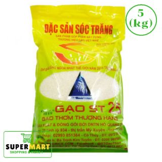 Gạo thơm st25 sóc trăng chính hiệu bao 5kg - gạo thơm ngon nhất thế giới 2019