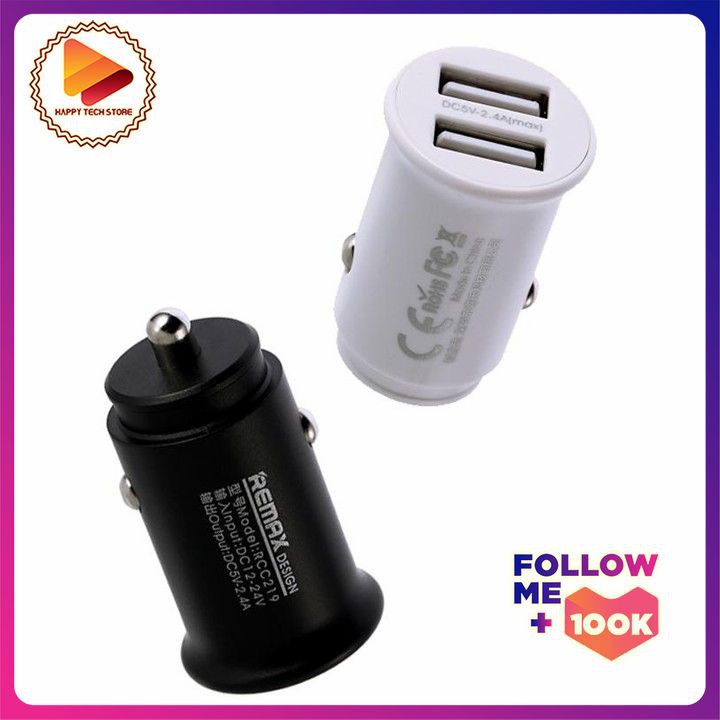 Sạc xe hơi Remax RCC219 2 cổng USB max 2.4A