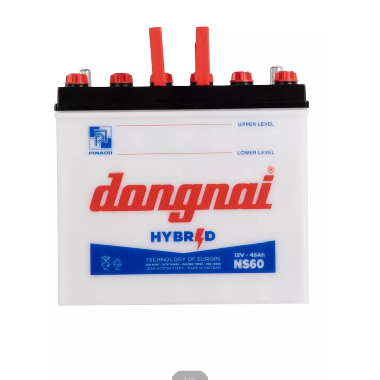 Bình ắc quy 12v Hybrid đồng nai NS60 | 12V - 45ah tặng acid châm bình