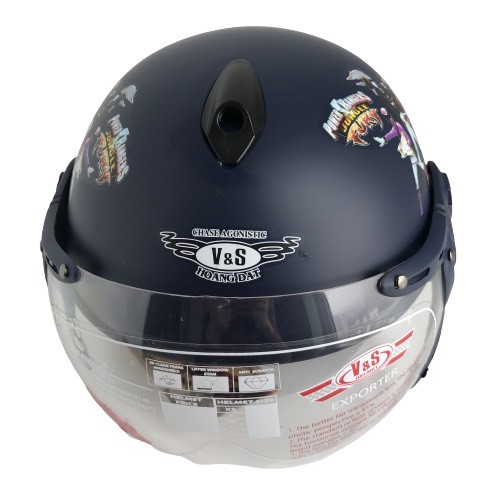 Mũ bảo hiểm trẻ em - Dành cho bé từ 3 đến 5 tuổi - Vòng đầu 50-52cm - Kính trong suốt - V&amp;S Helmet - VS103KS