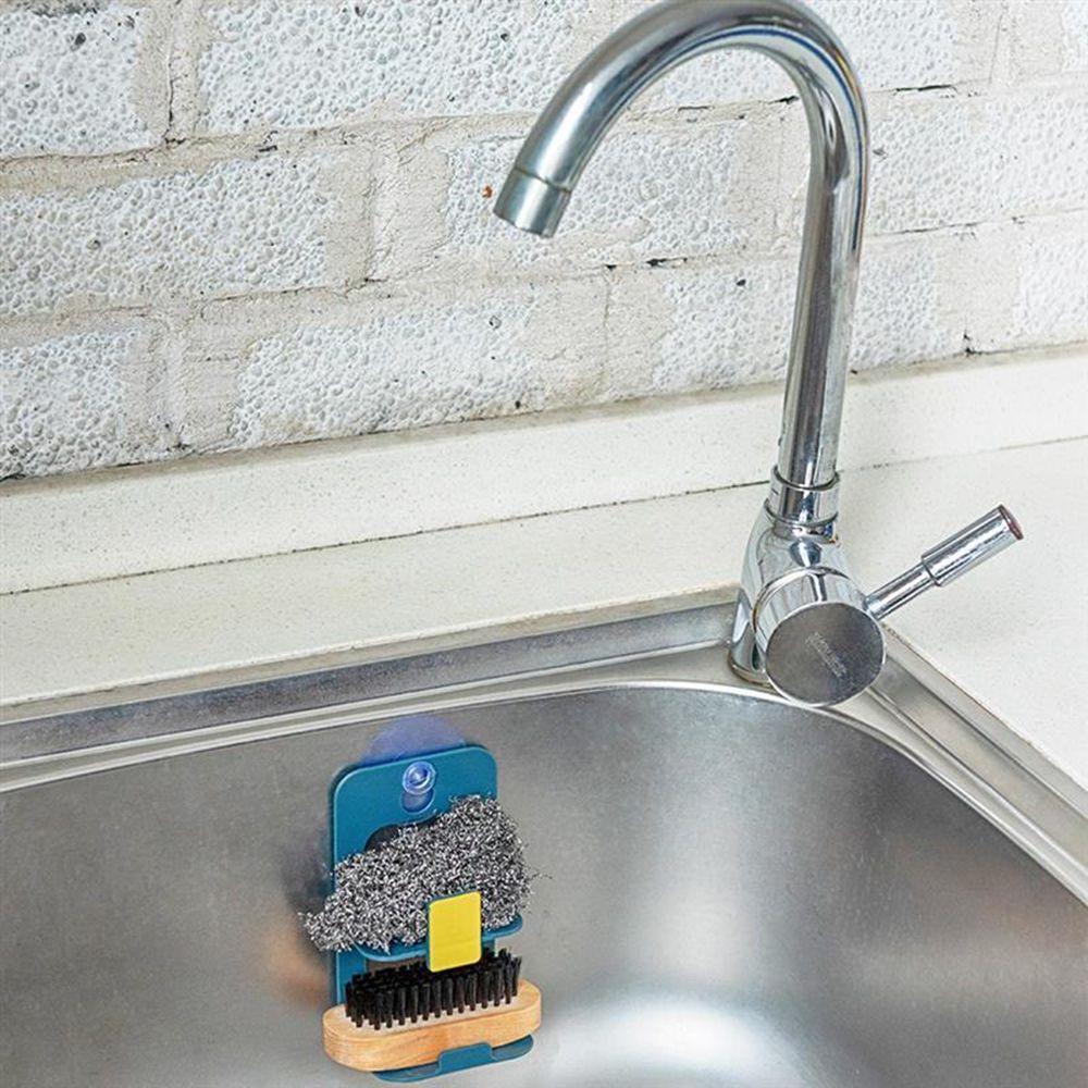 Aaron1 Giá Đỡ Phơi Ráo Bọt Biển / Khăn Lau Chén Dĩa Bằng Kim Loại Có Giác Hút Cho Nhà Bếp