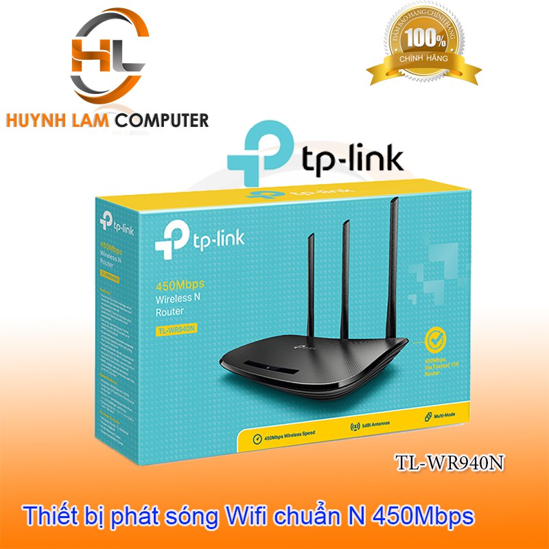 [Mã 157ELSALE hoàn 7% đơn 300K] Bộ phát WiFi TPlink WR 940N 450Mbps FPT phân phối-TPlink