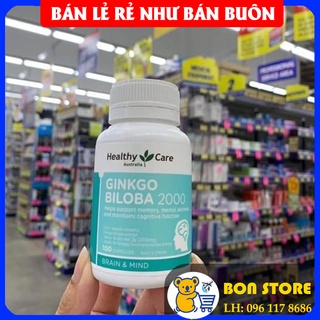 (CHÍNH HÃNG) Viên uống bổ não Healthy Care Ginkgo Biloba 2000 mg, Úc(100 viên) tăng tuần hoàn não, cải thiện trí nhớ