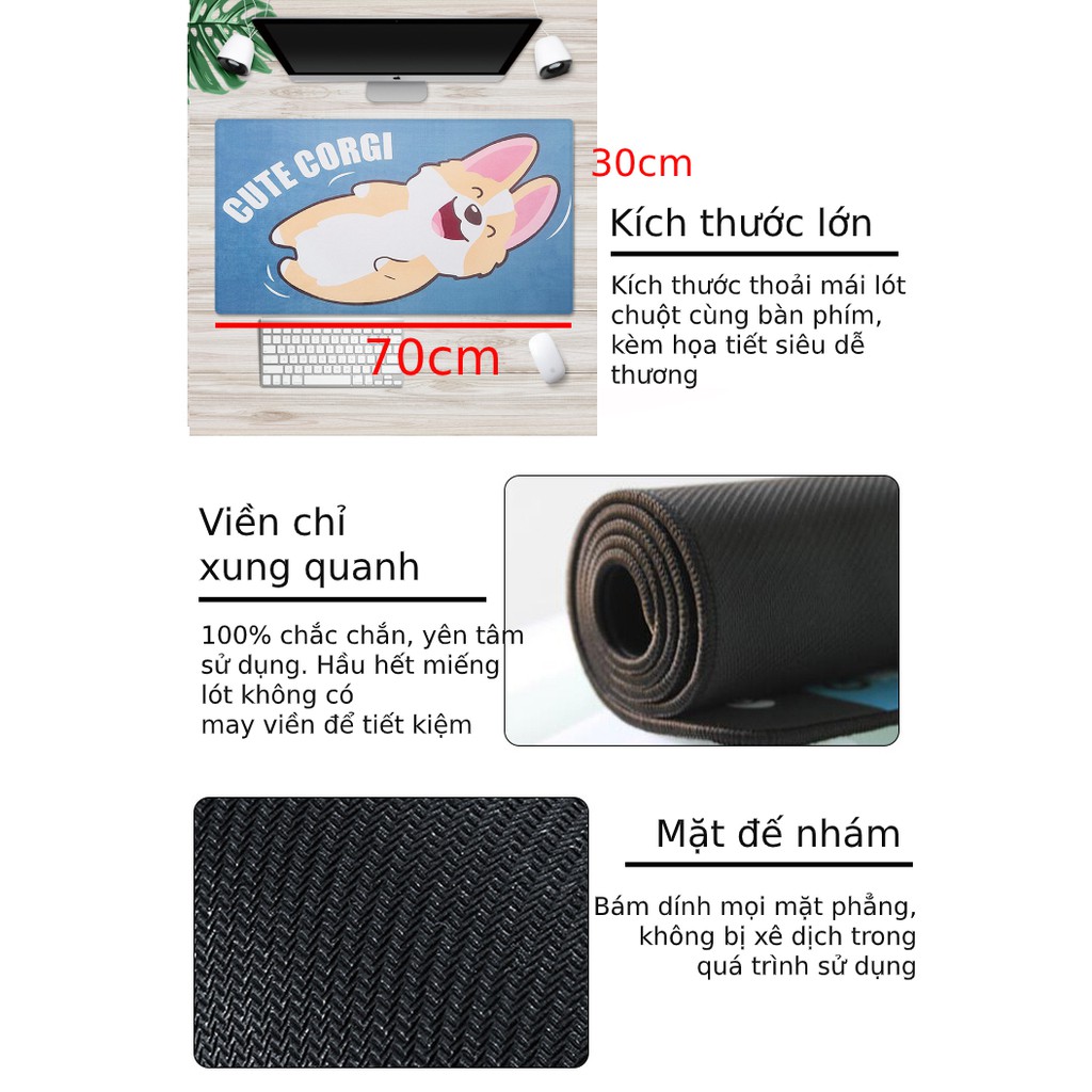 Lót chuột GAME  cỡ lớn MousePad 20 mẫu cao cấp 70cm x 30cm x 3mm siêu đẹp