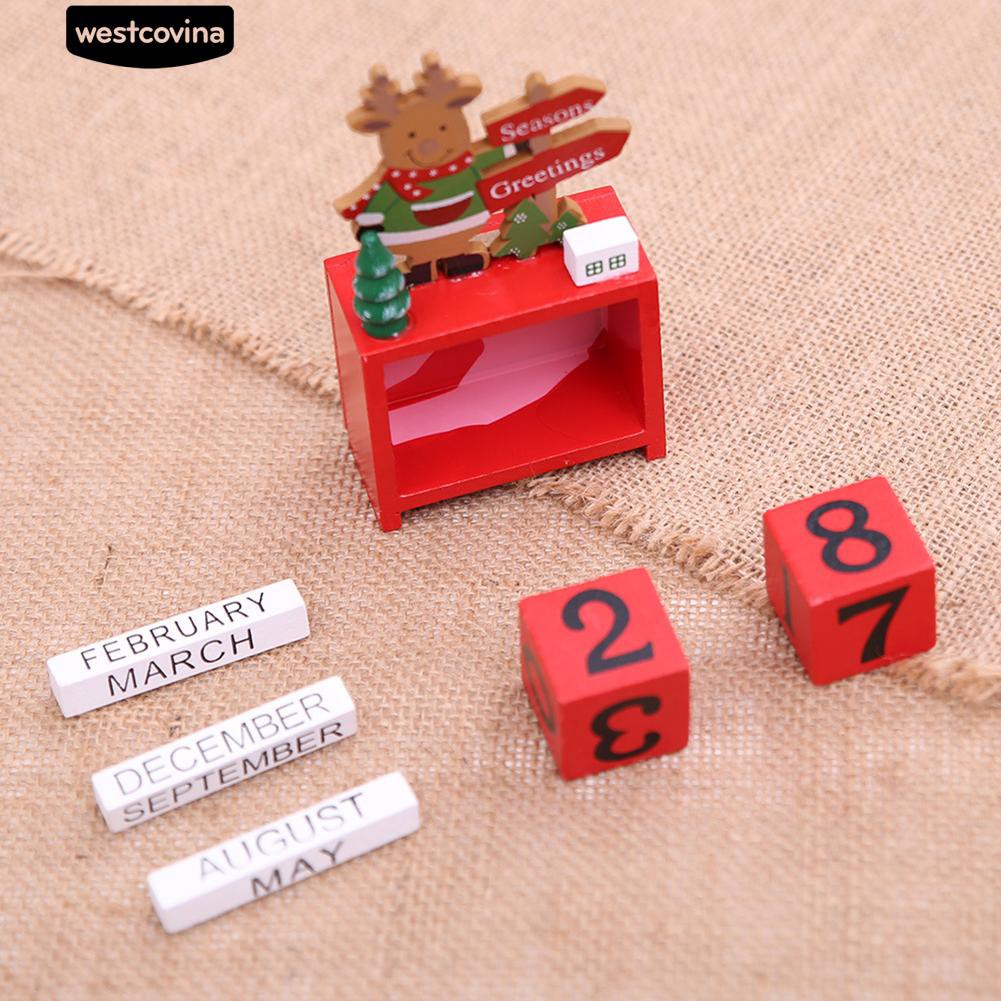 Lịch Gỗ Hình Ông Già Noel / Người Tuyết / Nai Sừng Tấm Trang Trí Giáng Sinh