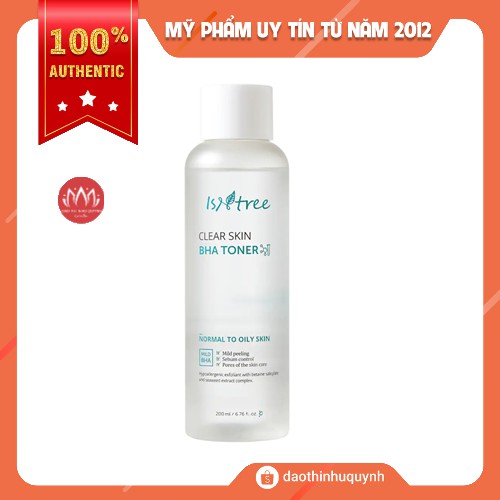 Nước Cân Bằng Isntree Clear Skin BHA Toner Giúp Tẩy Tế Bào 200ml