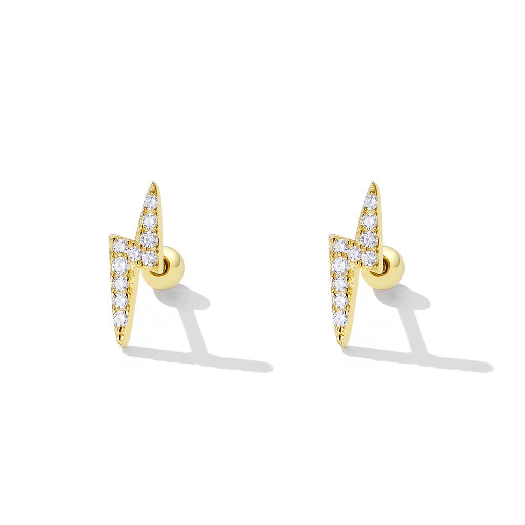 Khuyên tai BAMOER bạc 925 kiểu tia sét thời trang dành cho nữ