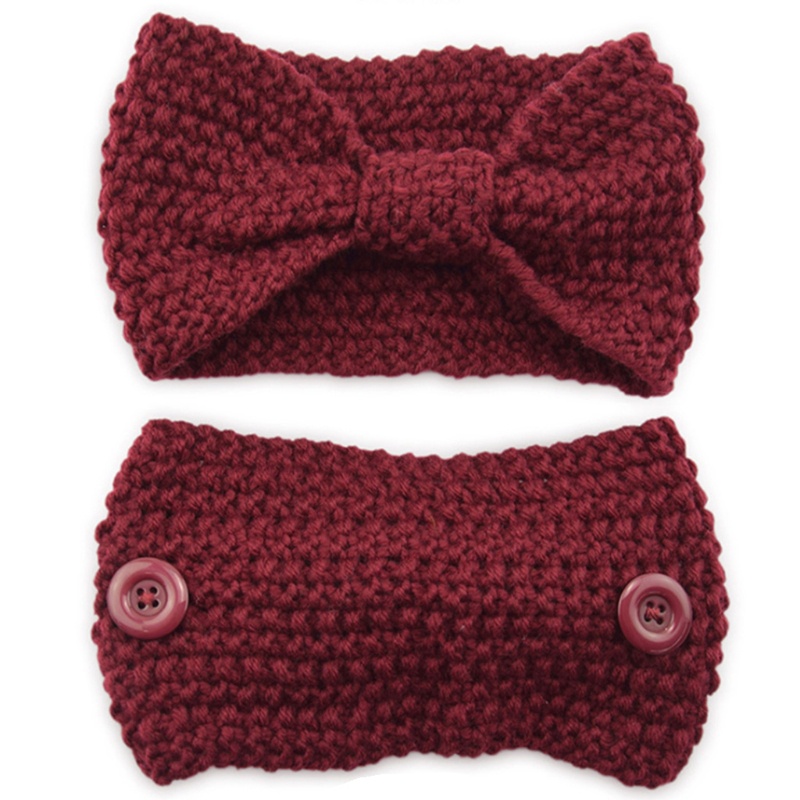 Set 5 Băng Đô Đan Len Đính Nơ Màu Sắc Ngọt Ngào Thời Trang Mùa Đông Cho Nữ