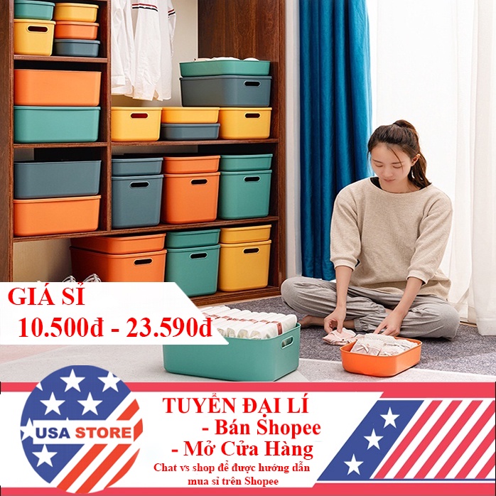 (Đủ Size - Video Thực Tế) Hộp Khay Nhựa Đựng Đồ Xịn K9 Đa Năng - Có Tay Cầm Nhiều Màu Tiện Dụng Cao Cấp