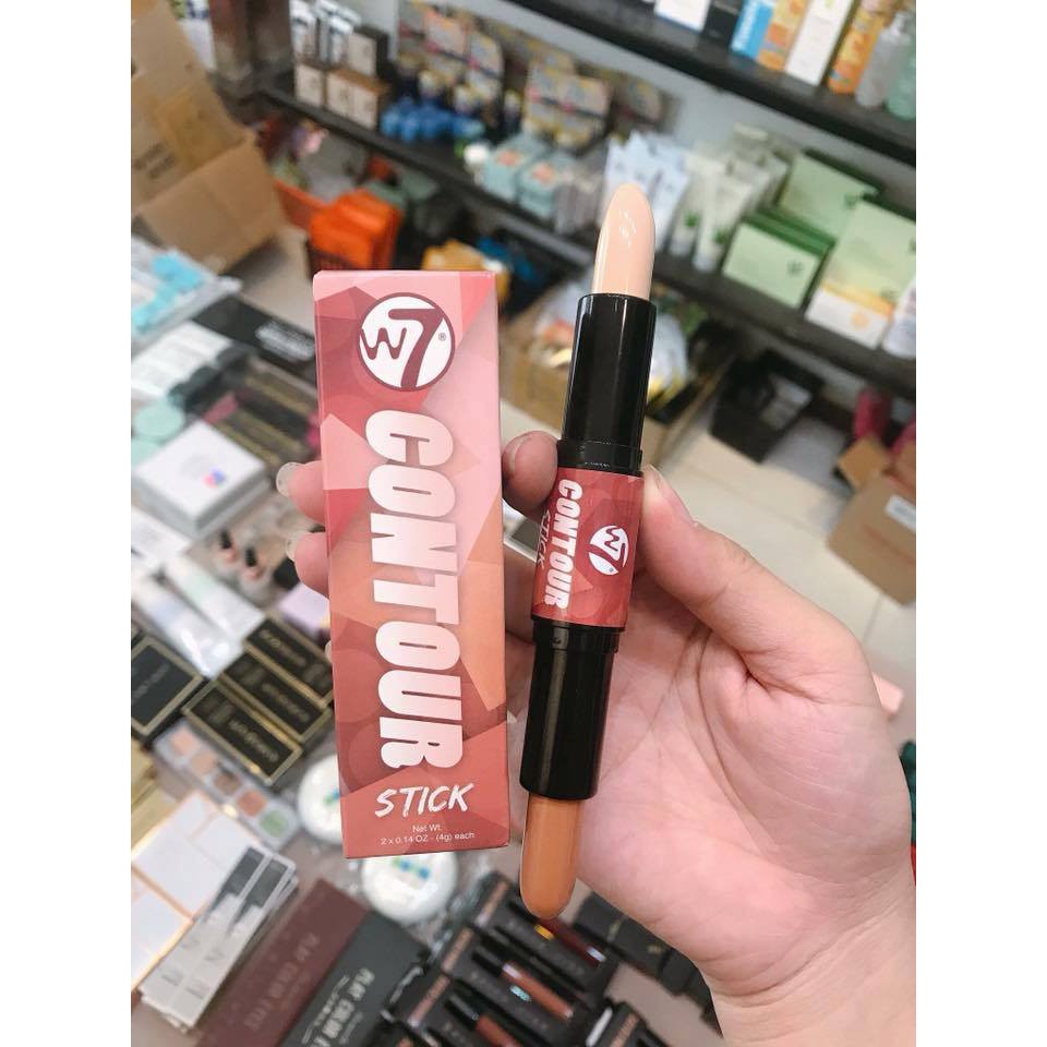 Tạo khối che khuyết điểm dạng thỏi W7 Highlight and Contour Stick 4g