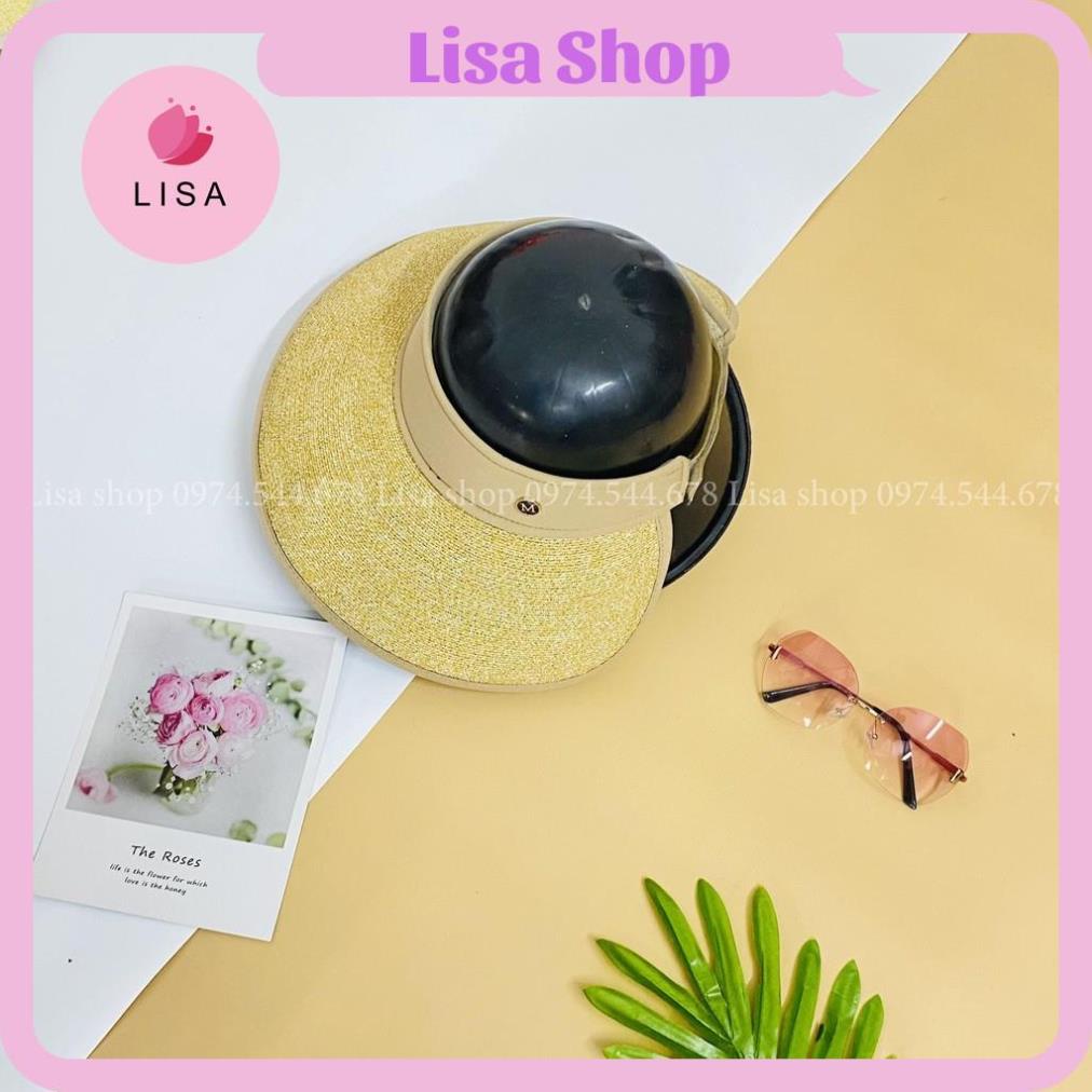 [HÀNG LOẠI 1] Mũ cói vành rộng, nón cói đi biển chữ M hở đỉnh đầu che nắng tạo dáng cực đẹp cho nữ,M17