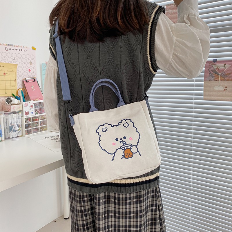 Túi xách bằng vải canvas cỡ lớn thời trang Hàn Quốc 2021 | BigBuy360 - bigbuy360.vn