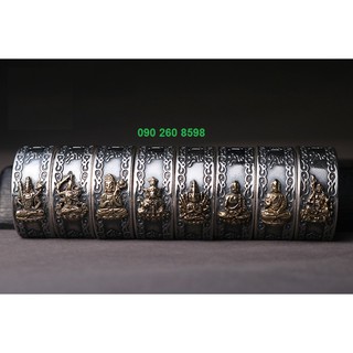 Nhẫn Bản Mệnh Phật Khắc Lục Tự Chữ Vạn Chất Liệu Bạc Thái Cao Cấp