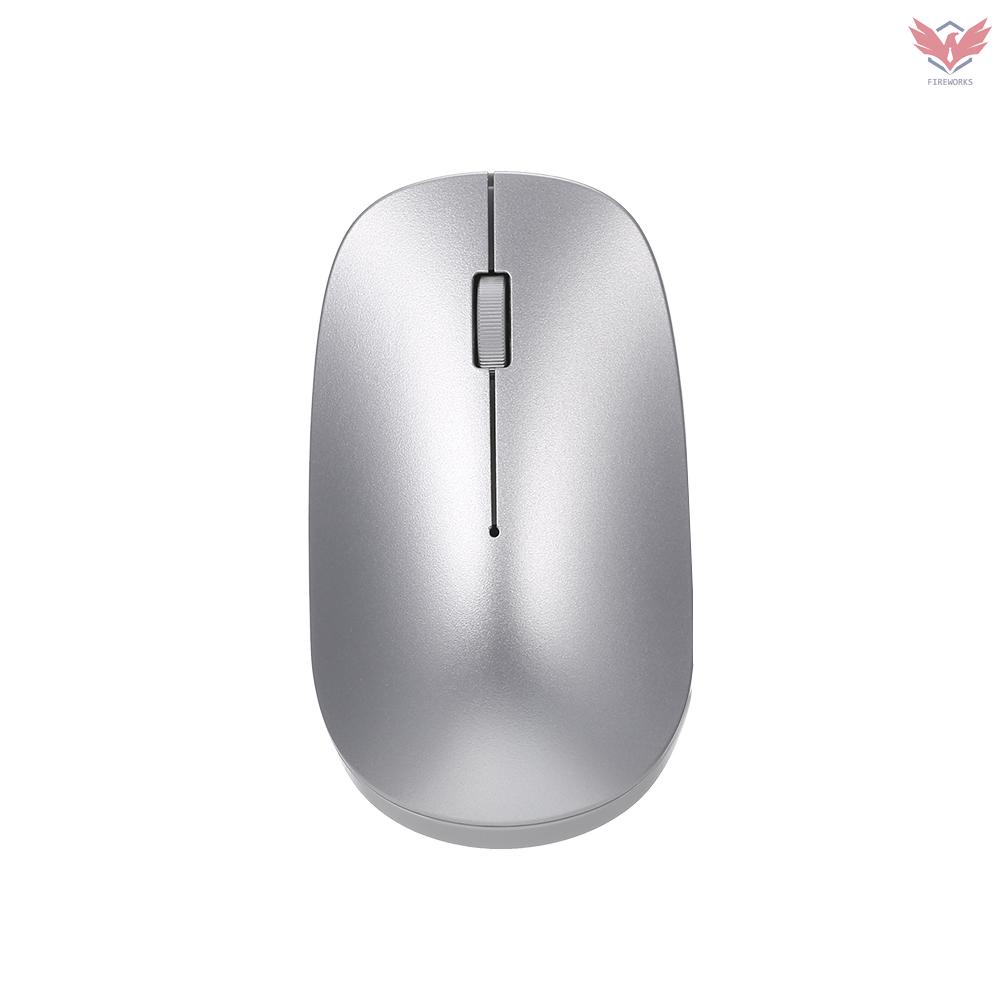 BT 5.0 Wireless Mouse Portable Ultra-thin Mute Mouse Ergonomic Mouse Home Office Mouse for Desktop Computer Laptop Silver